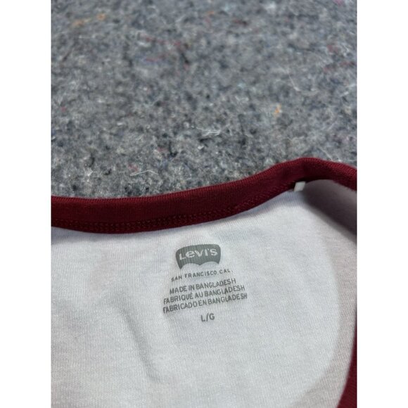 Levi’s Women’s White Ringer T-Shirt Cowboy Hat Graphic Short Sleeve Casual Tee - Picture 3 of 7